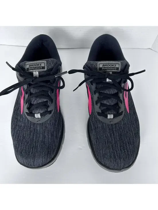 Brooks Pure Flow 7 Running Sneaker Shoes Womens US 10.5 B Black Lace-Up Low Top - Picture 4 of 16